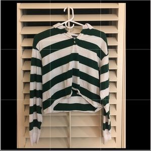 Brandy Melville green and white shirt